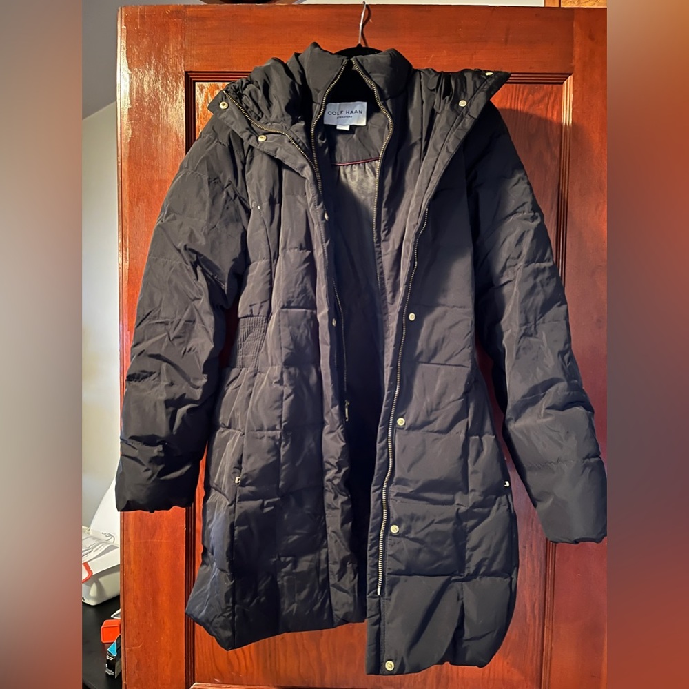 Cole Haan signature puffer coat in black